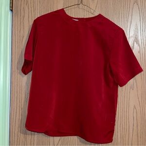 Red Blouse with Shoulder Pads